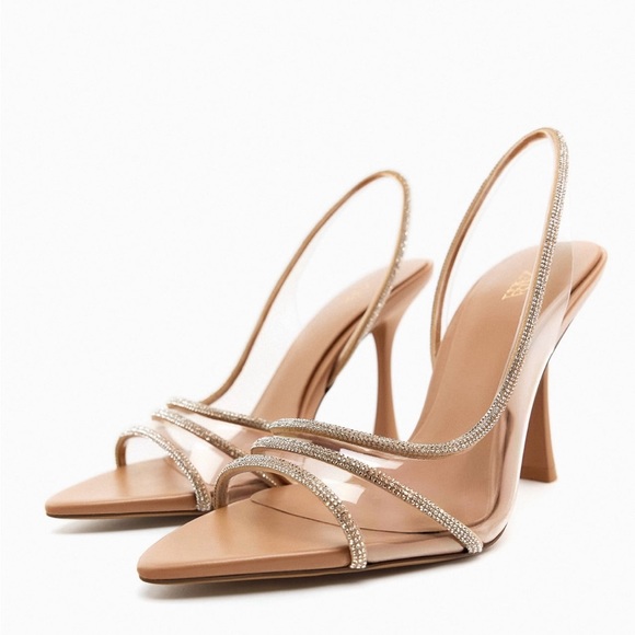 Zara Satin Effect Rhinestone Heels main image 0